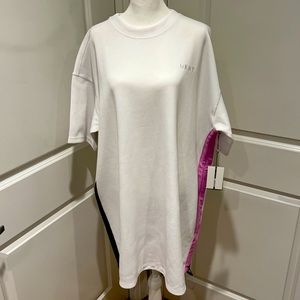DKNY SPORT NEW! White T-Shirt Dress with Side Striping, size: XL, new with tags